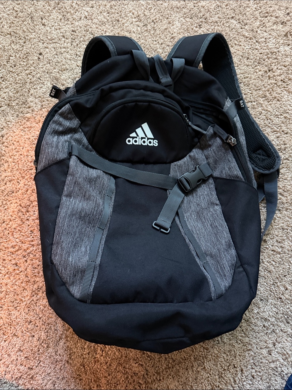 adidas Black and Gray Baseball Backpack
